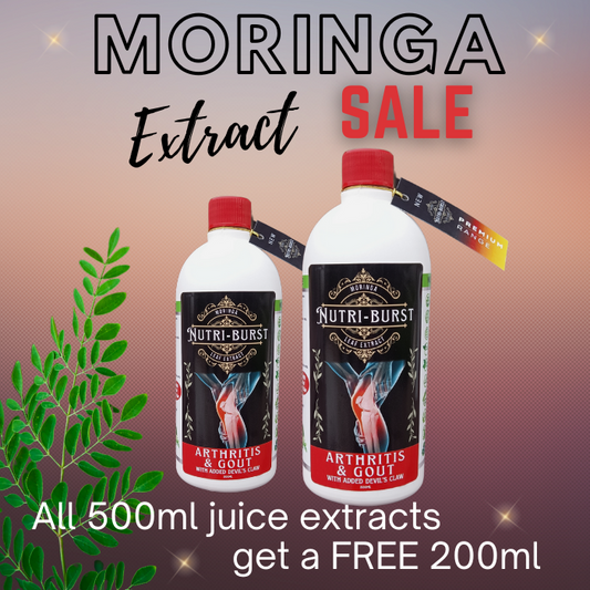Nutri-Burst Moringa Concentrate Leaf Extract for ARTHRITIS and GOUT with added Devil's Claw