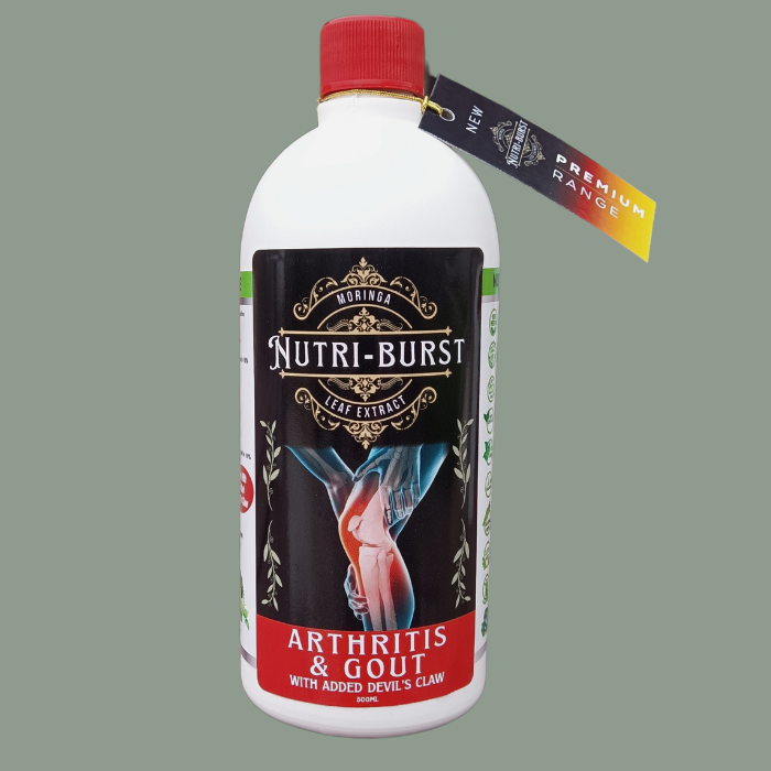 Nutri-Burst Moringa Concentrate Leaf Extract for ARTHRITIS and GOUT with added Devil's Claw