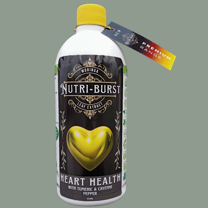 Nutri-Burst Moringa Concentrate Leaf Extract for HIGH BLOOD PRESSURE and CHOLESTEROL with added Tumeric & Cayenne Pepper